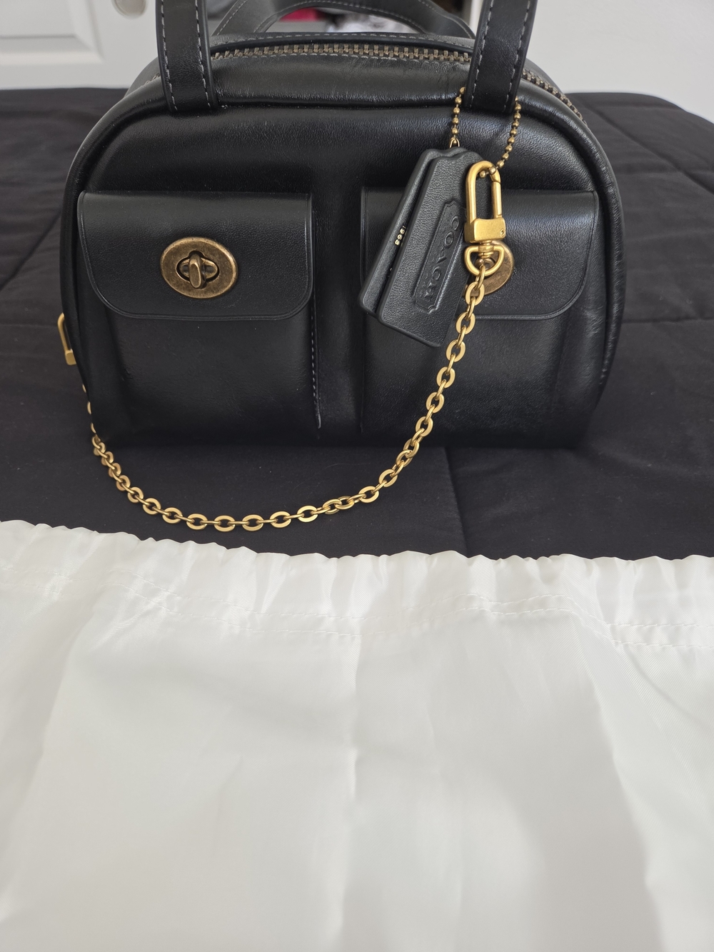 Coach Black Twin Turnlock 20
